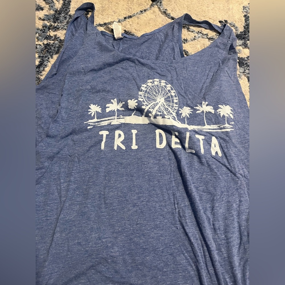 Abella Blue Tri Delta Graphic Tank Top